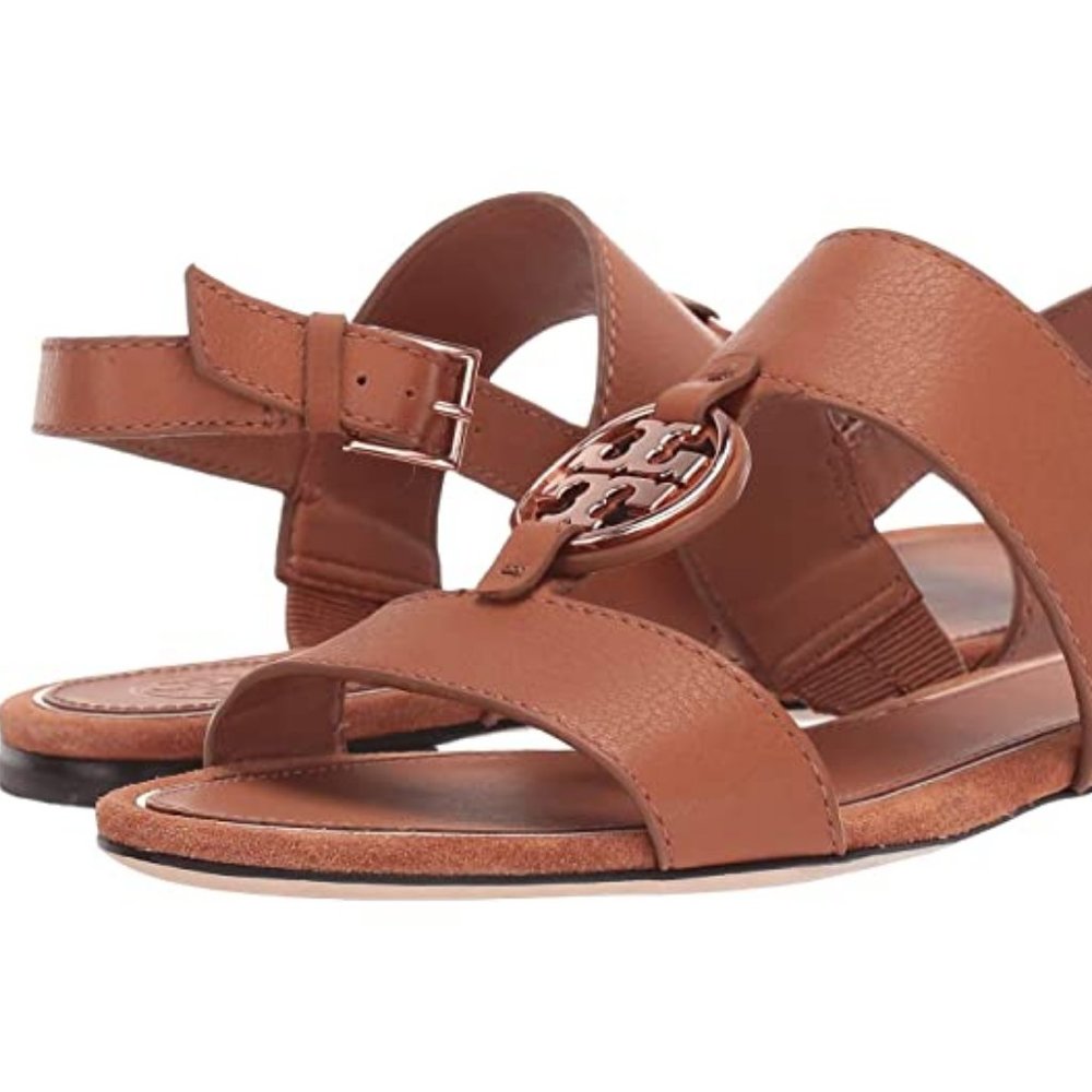 NEW TORY BURCH METAL MILLER LEATHER SANDALS - Picture 7 of 12